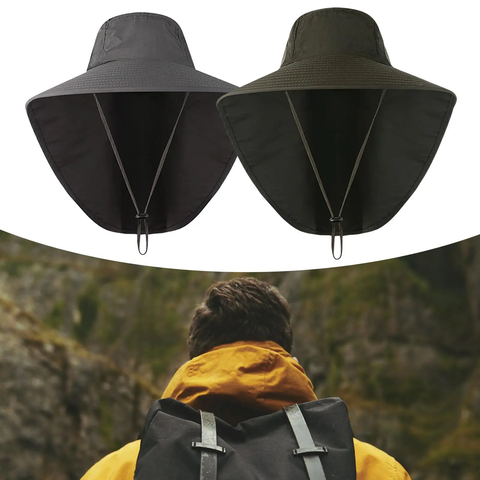 Sun Flap Bucket Hats with Neck Flap Wide Brim Mesh for Travel Cycling Garden
Sun Flap Bucket Hats with Neck Flap Wide Brim Mesh for Travel Cycling Garden
