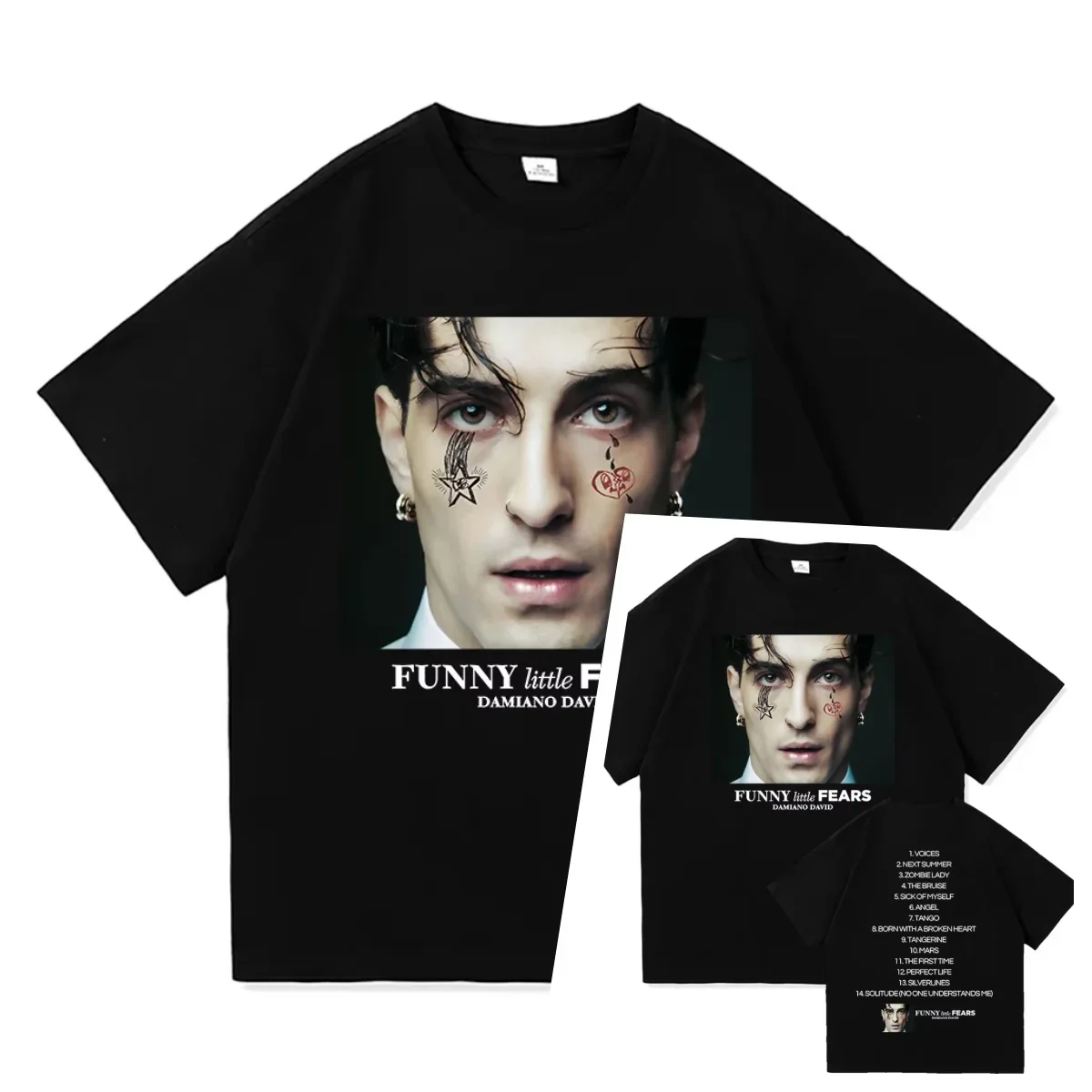 Футболка Damiano David Fun Little Fear для мужчин и женщин Harajuku Aesthetics Next Summer, большая футболка высокого качества в стиле ретро 
Футболка Damiano David Fun Little Fear для мужчин и женщин Harajuku Aesthetics Next Summer, большая футболка высокого качества в стиле ретро