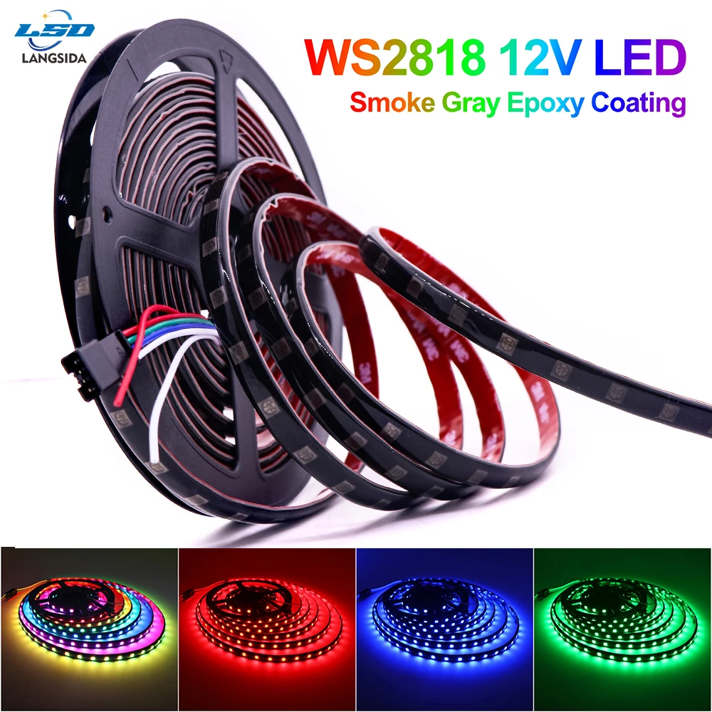 WS2818 12V 5M RGB LED Strip Light Smoke Gray Epoxy Coating Breakpoint Resume 3M Adhesive DIY Cuttable LED Tape 12V WS2818 Light
WS2818 12V 5M RGB LED Strip Light Smoke Gray Epoxy Coating Breakpoint Resume 3M Adhesive DIY Cuttable LED Tape 12V WS2818 Light