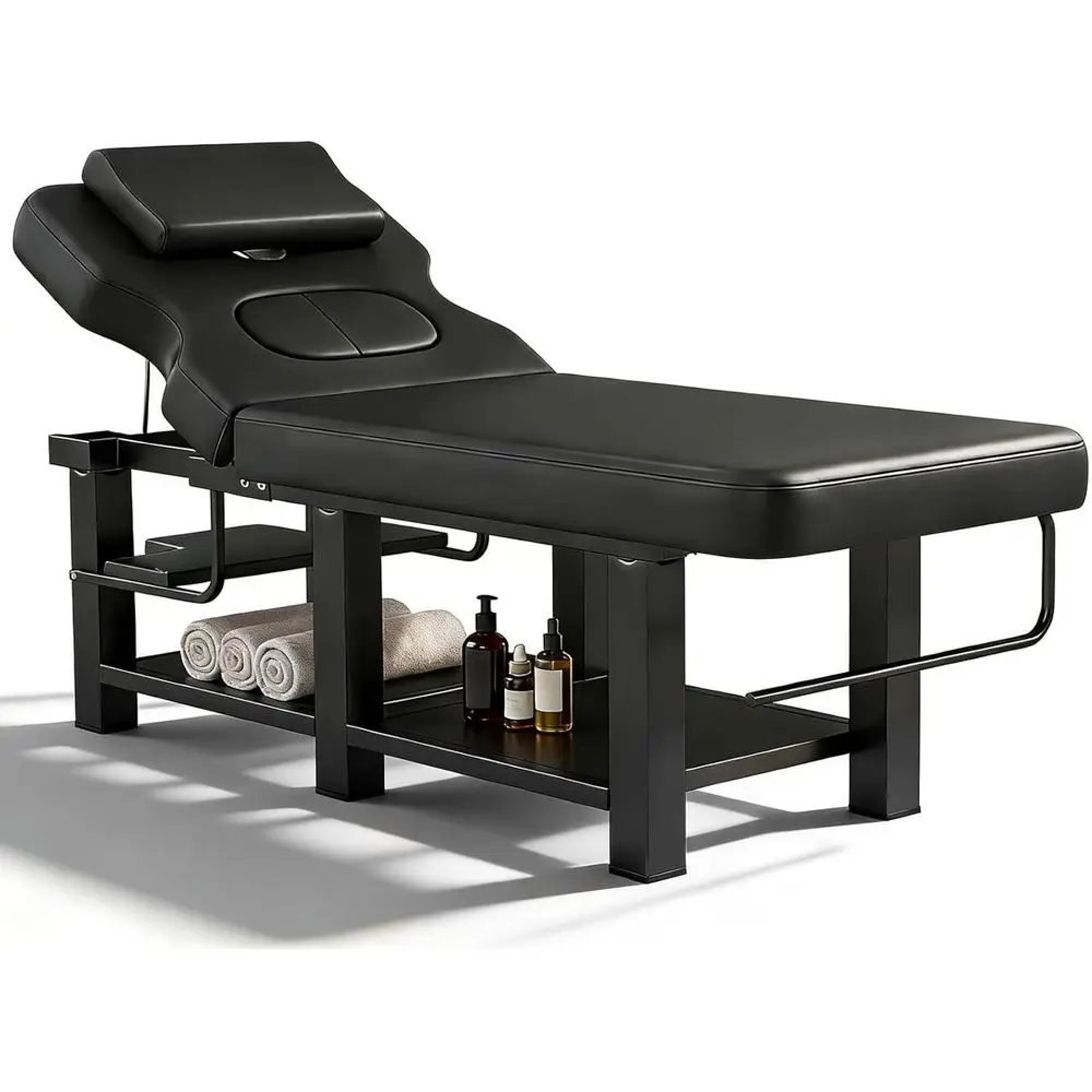 Sturdy Professional Massage Table, Wide Spa Facial Bed with Backrest, Metal and PU Leather Bed for Massage Therapy and Tattoo Se
Sturdy Professional Massage Table, Wide Spa Facial Bed with Backrest, Metal and PU Leather Bed for Massage Therapy and Tattoo Se