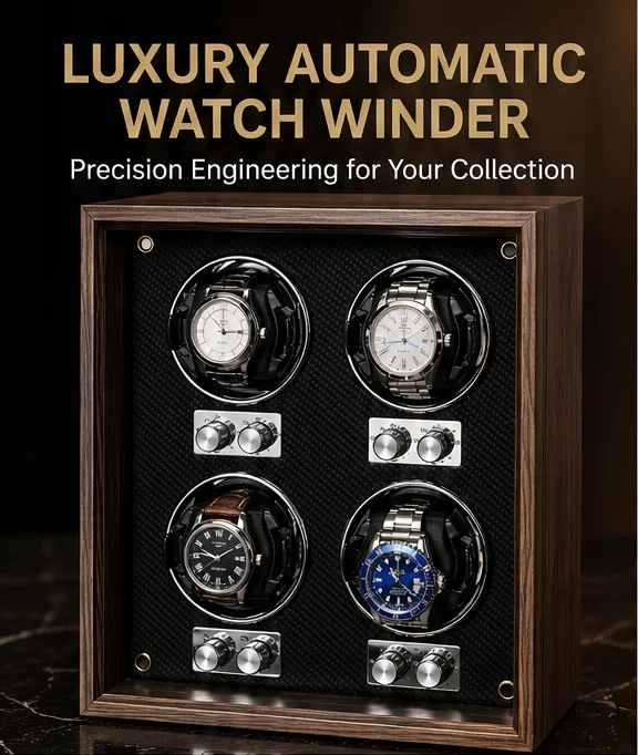 Lorvo Premium Wood Grain Watch Winder Box 4 Slots Quiet Motor Adjustable Rotation Automatic Watch Storage Case
Lorvo Premium Wood Grain Watch Winder Box 4 Slots Quiet Motor Adjustable Rotation Automatic Watch Storage Case
