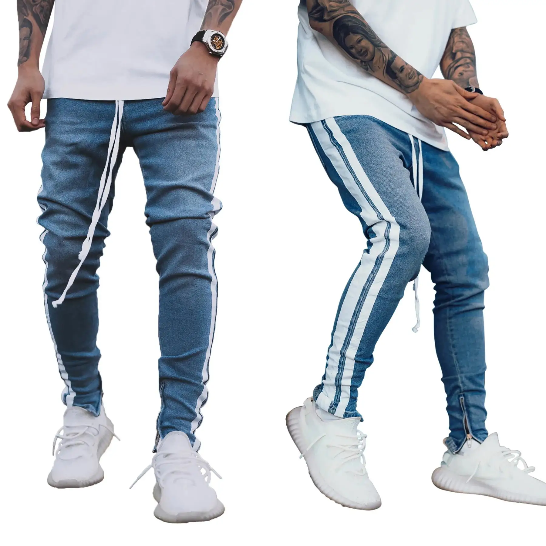 Dark Blue White Striped Zipper Men's Jeans Low Waist Knitted Casual Non-deformable Large Size Summer Fashion Water Washed
Dark Blue White Striped Zipper Men's Jeans Low Waist Knitted Casual Non-deformable Large Size Summer Fashion Water Washed