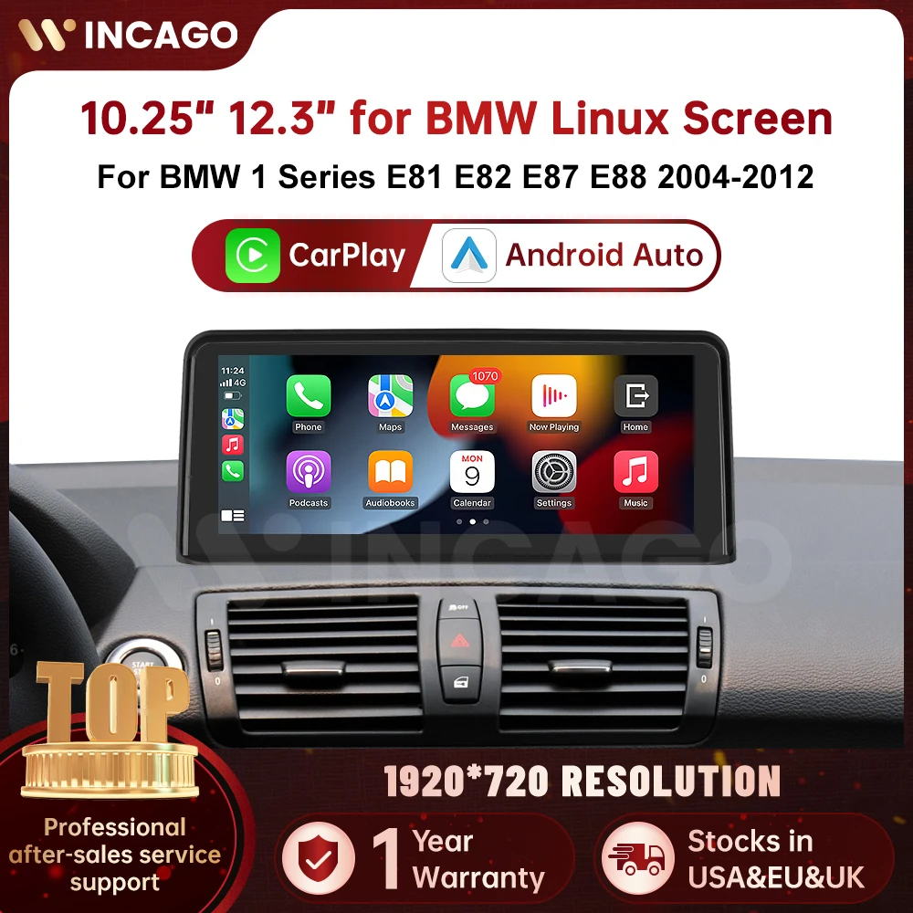 Wireless CarPlay Android Auto Multimedia Display Screen For BMW 1 Series E81 E82 E87 E88 2004-2012 CCC CIC System/NO OEM Screen
Wireless CarPlay Android Auto Multimedia Display Screen For BMW 1 Series E81 E82 E87 E88 2004-2012 CCC CIC System/NO OEM Screen
