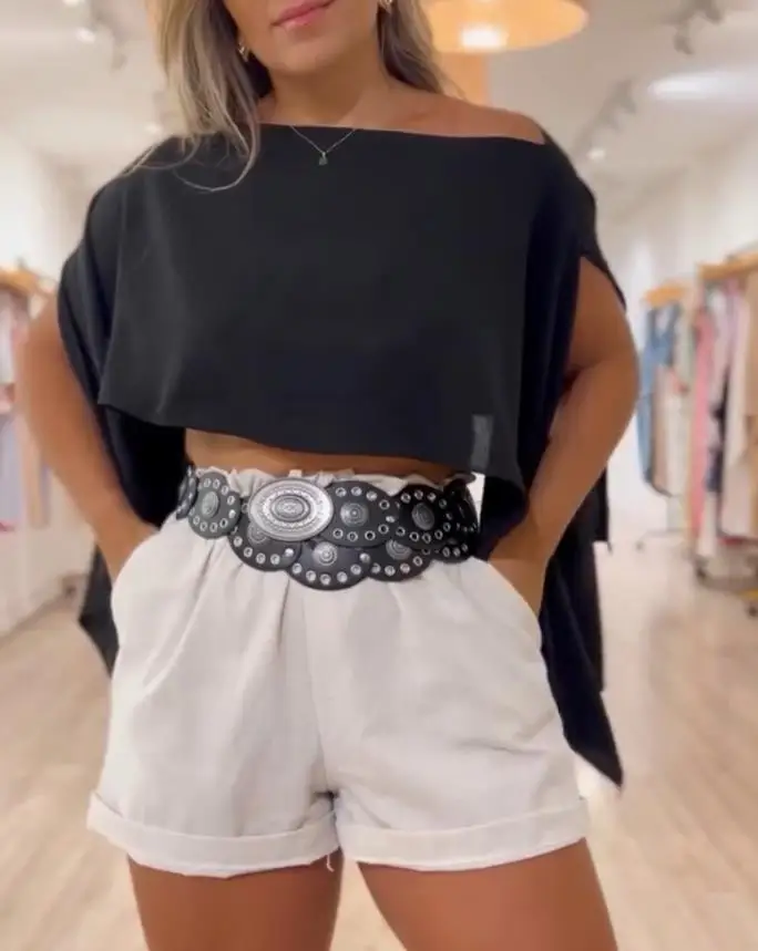 New Fashion 2025 Summer Solid Color Off-The-Shoulder Split Sleeve Versatile Blouse Top Sexy Elegant T-Shirt Pullover Tops
New Fashion 2025 Summer Solid Color Off-The-Shoulder Split Sleeve Versatile Blouse Top Sexy Elegant T-Shirt Pullover Tops