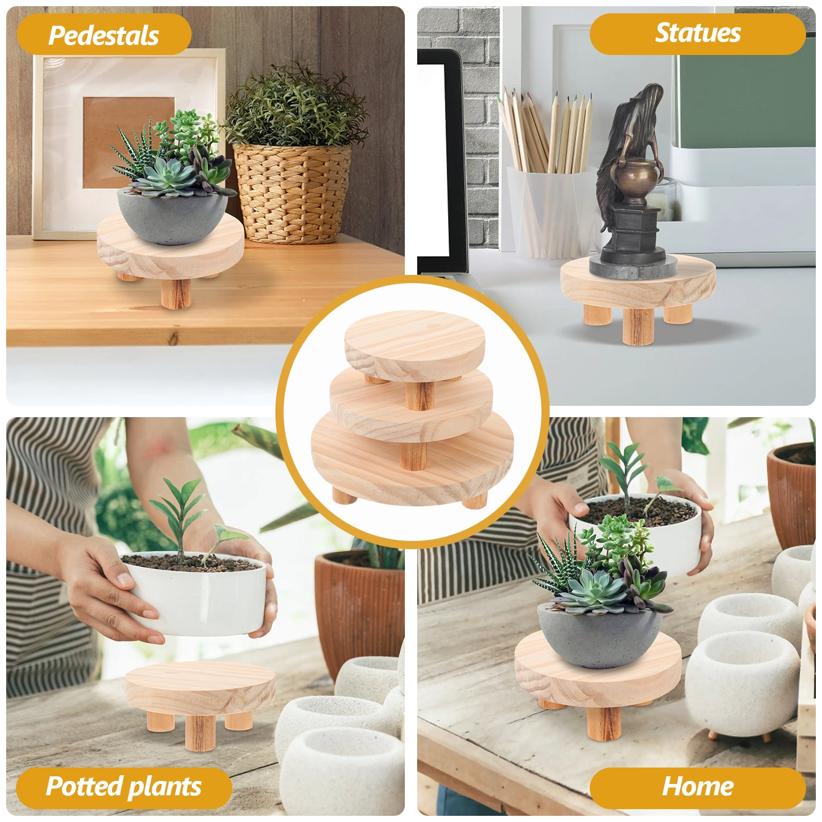 3pcs Wooden Flower Pot St Small Stool Plant Rack for Indoor Plants Rustic Wood Pedestal Desk Garden Balcony Stable Heavy Duty
3pcs Wooden Flower Pot St Small Stool Plant Rack for Indoor Plants Rustic Wood Pedestal Desk Garden Balcony Stable Heavy Duty