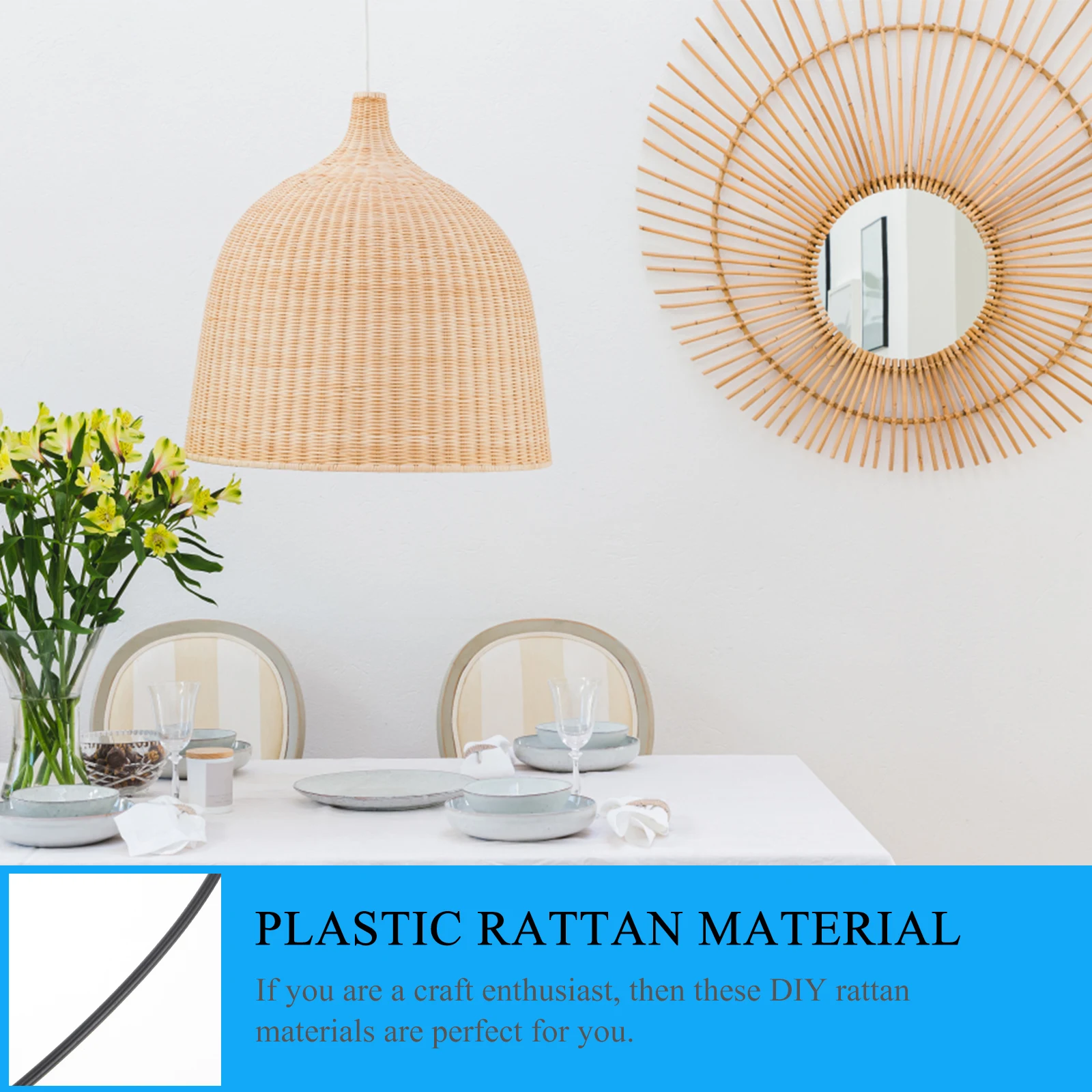 Round Rattan Material 4mm Black Hollow Vine DIY Furniture Repair Supplies Plastic Wicker Weaving Basket Craft Materials Reusable
Round Rattan Material 4mm Black Hollow Vine DIY Furniture Repair Supplies Plastic Wicker Weaving Basket Craft Materials Reusable