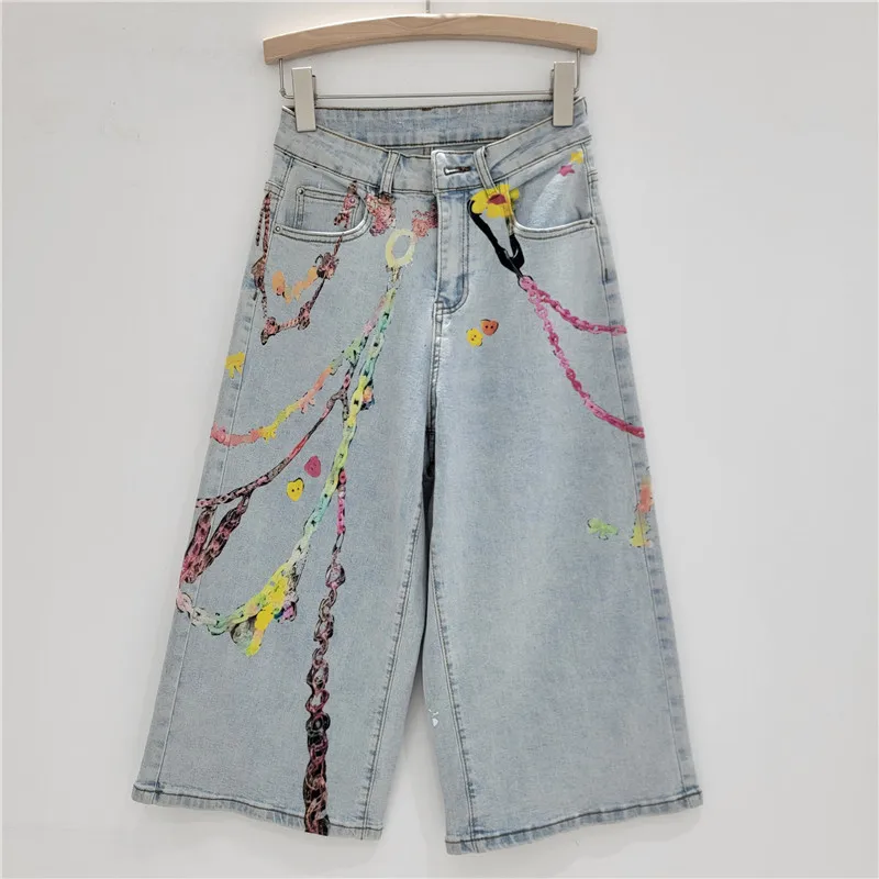 Heavy Industry Graffiti Print Washed Cropped Jeans Women 2025 Summer Loose Casual New Straight Pants
Heavy Industry Graffiti Print Washed Cropped Jeans Women 2025 Summer Loose Casual New Straight Pants