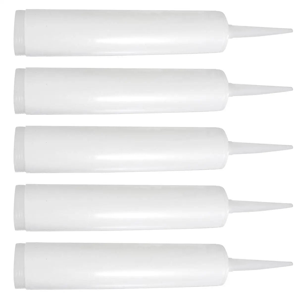 5pcs White Empty Caulk Tubes Plastic Home Improvement Construction Tool Refillable Sealant Trimmable Tip
5pcs White Empty Caulk Tubes Plastic Home Improvement Construction Tool Refillable Sealant Trimmable Tip
