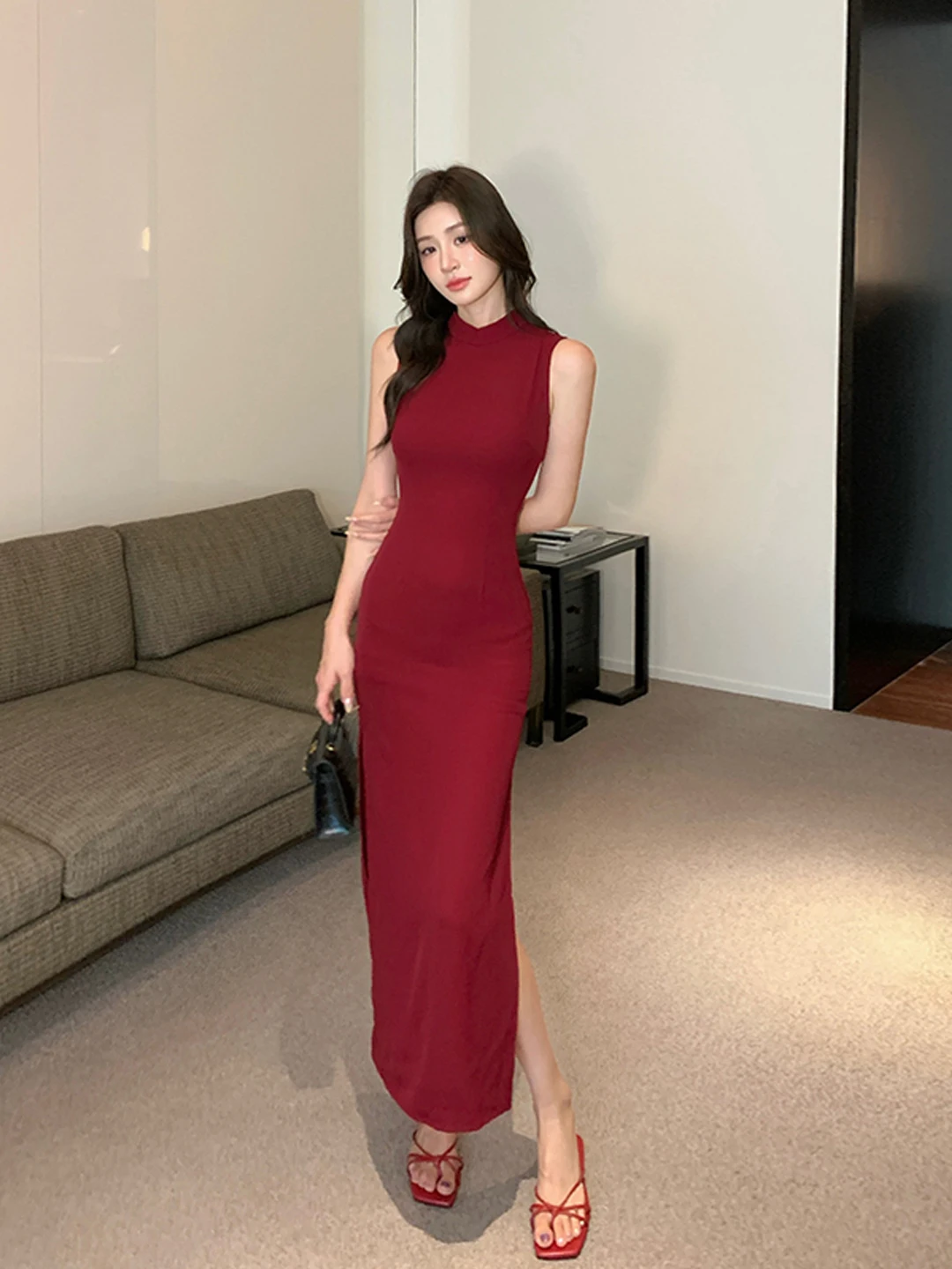 Sexy Red Long Qipao Dr Slit Design Waist Cinched Engagement Par Wear Women's Faion Spring Summer Season Bodycon Dr
Sexy Red Long Qipao Dr Slit Design Waist Cinched Engagement Par Wear Women's Faion Spring Summer Season Bodycon Dr