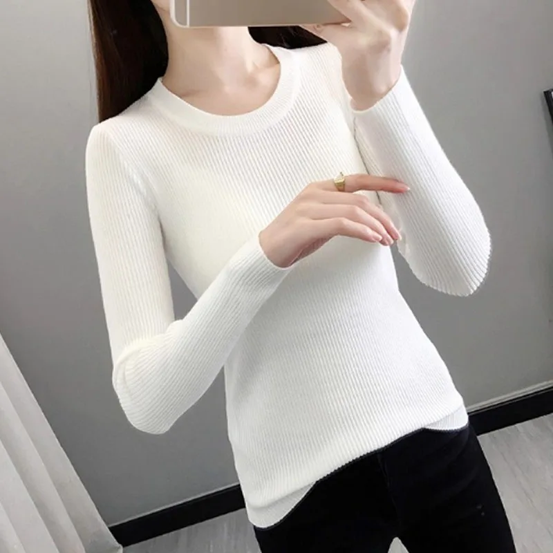 Knitted Sweater Women Pullovers Sueter Feminino Fashion Black O-Neck Knit Sweater Pullover Women Tops Long Sleeve Sweaters Q3478
Knitted Sweater Women Pullovers Sueter Feminino Fashion Black O-Neck Knit Sweater Pullover Women Tops Long Sleeve Sweaters Q3478