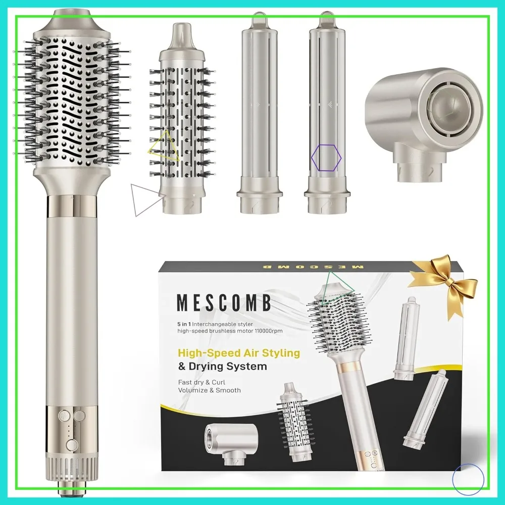 5-in-1 Hot Air Styler Kit: 110,000 RPM Fast-Drying, Auto-Wrap Curlers & Brushes (Champagne White)
5-in-1 Hot Air Styler Kit: 110,000 RPM Fast-Drying, Auto-Wrap Curlers & Brushes (Champagne White)