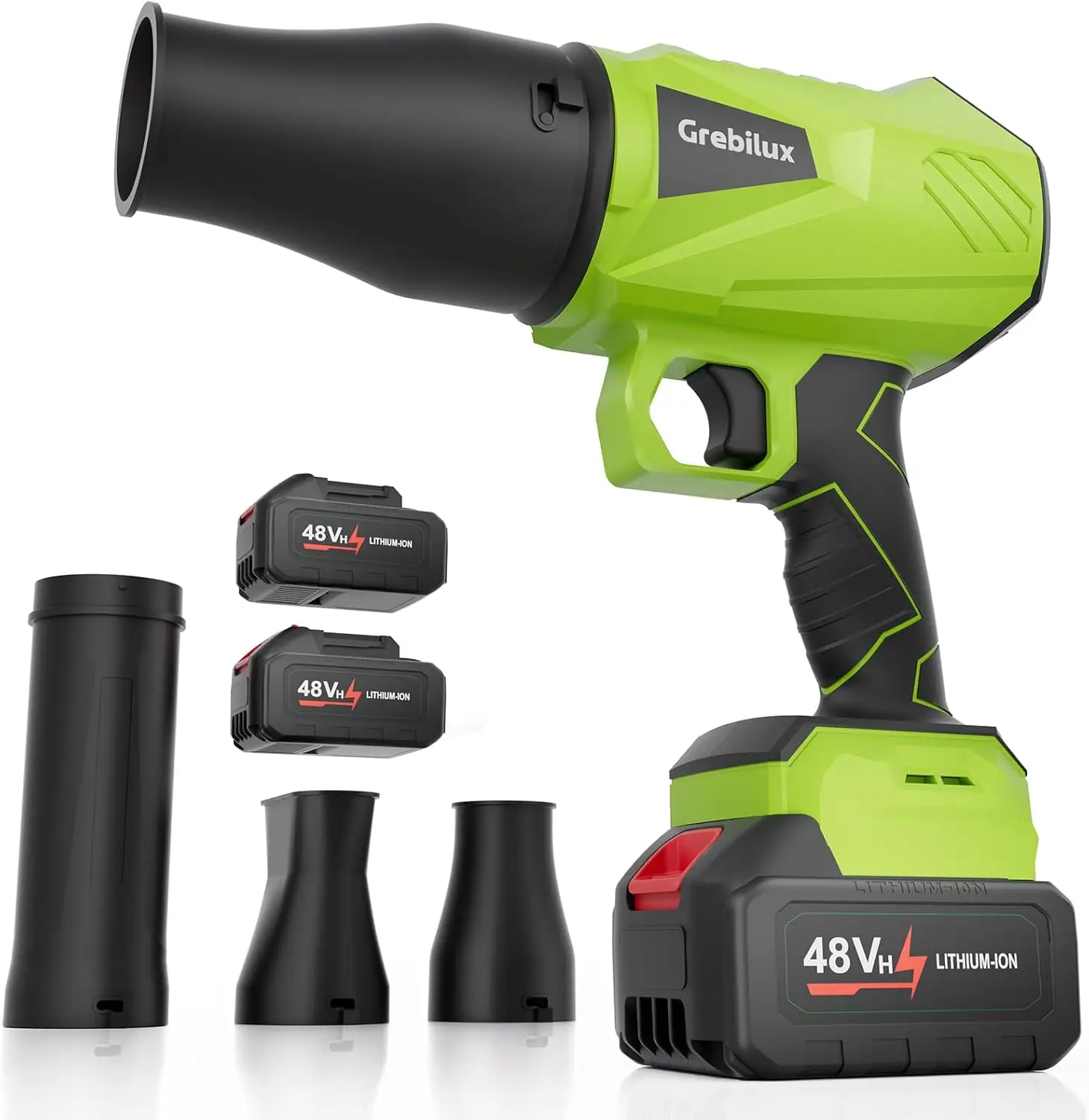 48V Cordless Leaf Blower, 30000 RPM Turbo Jet with Dual Batteries and Nozzles for Yard Cleaning
48V Cordless Leaf Blower, 30000 RPM Turbo Jet with Dual Batteries and Nozzles for Yard Cleaning