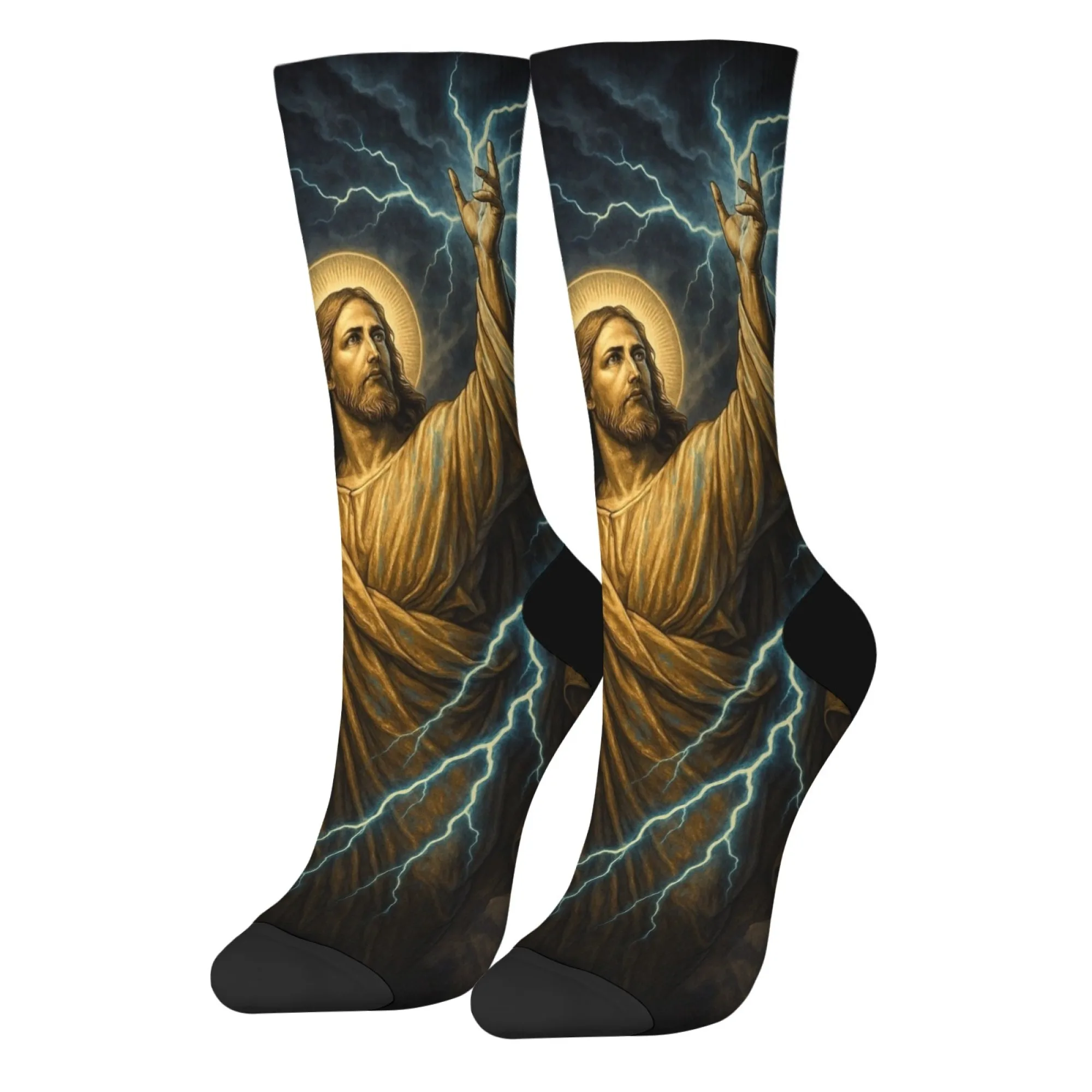 Lightning Jesus Christ Men's Socks Novelty Funny Hip-Hop Socks Retro Style Comfortable Warm Casual Fashion Socks Party Gift
Lightning Jesus Christ Men's Socks Novelty Funny Hip-Hop Socks Retro Style Comfortable Warm Casual Fashion Socks Party Gift