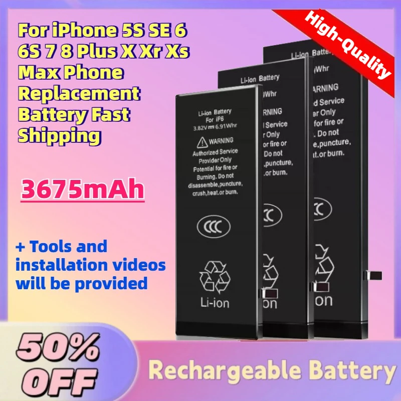 In Stock 1810-3675mAh Mobile Phone Battery For iPhone 5S SE 6 6S 7 8 Plus X Xr Xs Max Phone Replacement Battery Fast Shipping
In Stock 1810-3675mAh Mobile Phone Battery For iPhone 5S SE 6 6S 7 8 Plus X Xr Xs Max Phone Replacement Battery Fast Shipping