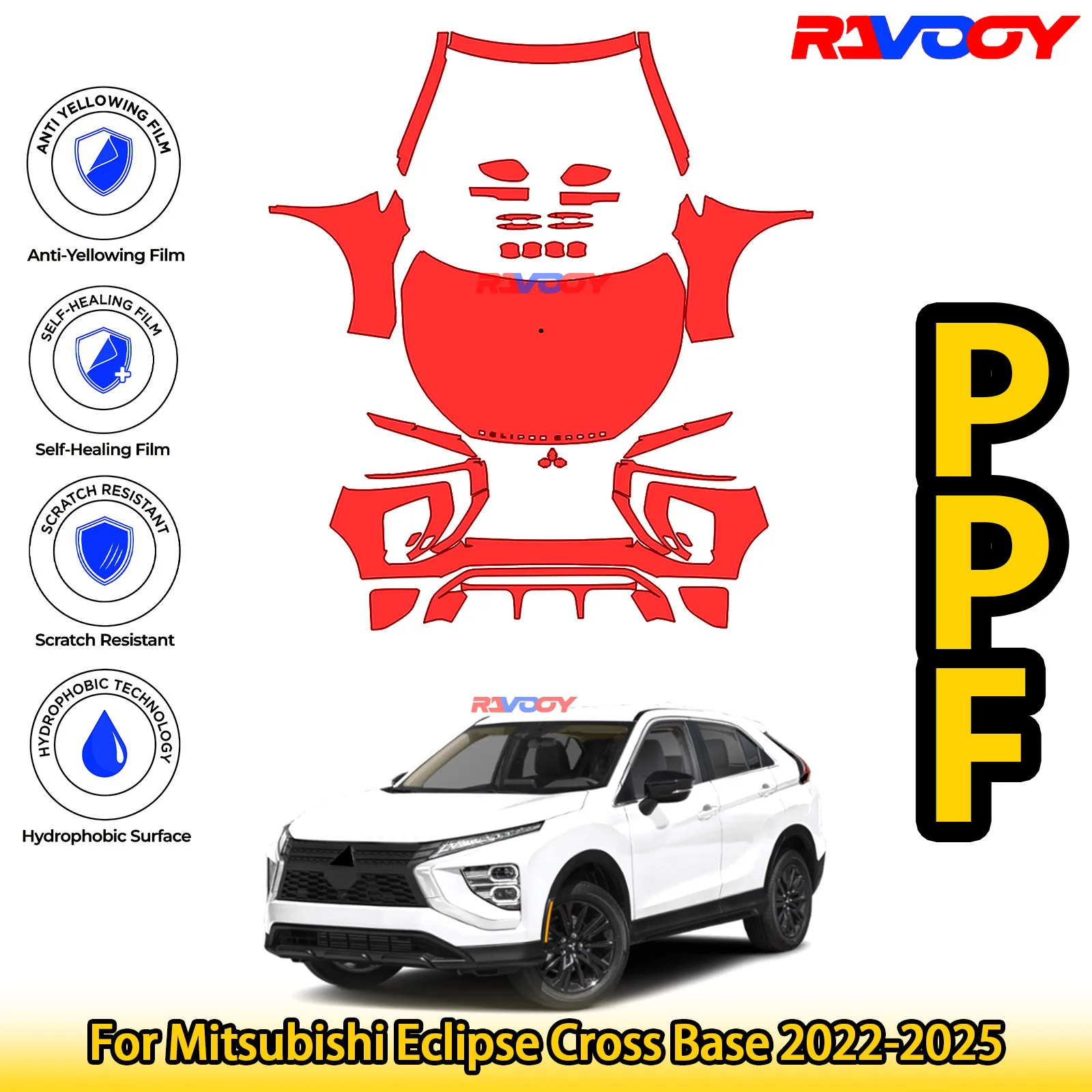 For Mitsubishi Eclipse Cross Base 2022-2025 Glossy Matte Black Precut front PPF Kit Paint Protection Film
For Mitsubishi Eclipse Cross Base 2022-2025 Glossy Matte Black Precut front PPF Kit Paint Protection Film