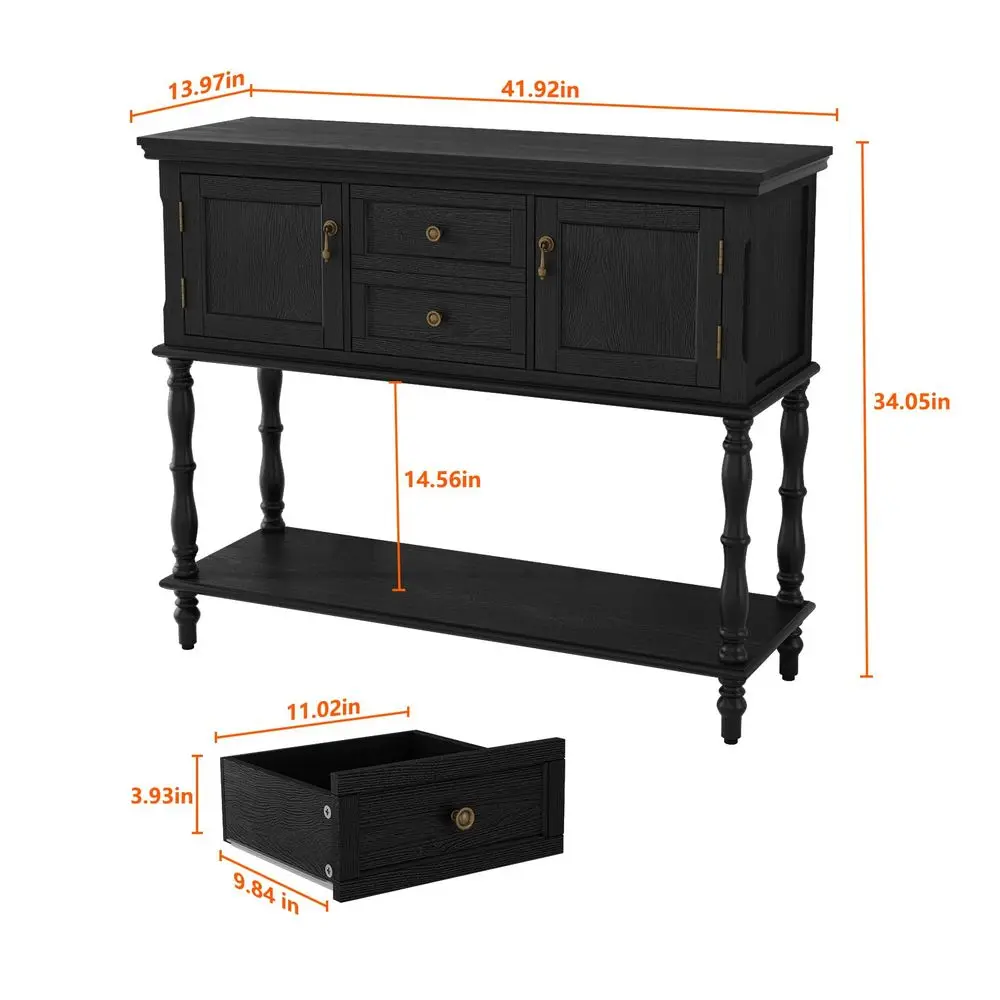 Console Table with 2 Drawers, Retro Entryway Table with 2 Door Cabinets and Open Storage Shelf, Narrow Long Behind Couch Sofa T
Console Table with 2 Drawers, Retro Entryway Table with 2 Door Cabinets and Open Storage Shelf, Narrow Long Behind Couch Sofa T