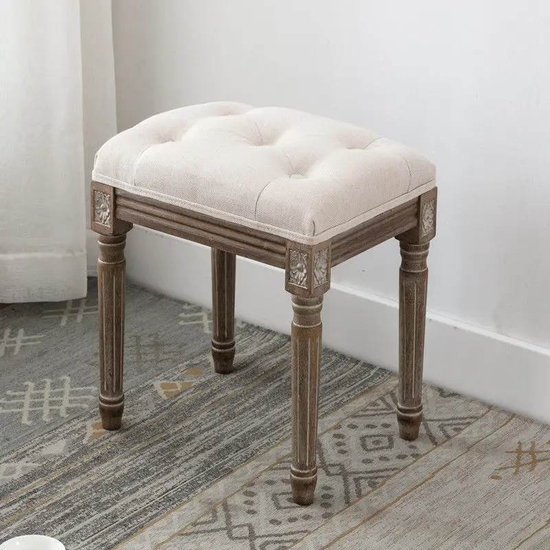 American shoe changing stool solid wood retro dressing, entering the door, wearing shoes, fitting room makeup
American shoe changing stool solid wood retro dressing, entering the door, wearing shoes, fitting room makeup