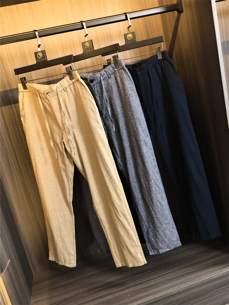 Мужские однотонные прямые брюки из хлопка и льна, повседневные брюки, дышащие брюки весна-лето, модная уличная одежда
Мужские однотонные прямые брюки из хлопка и льна, повседневные брюки, дышащие брюки весна-лето, модная уличная одежда