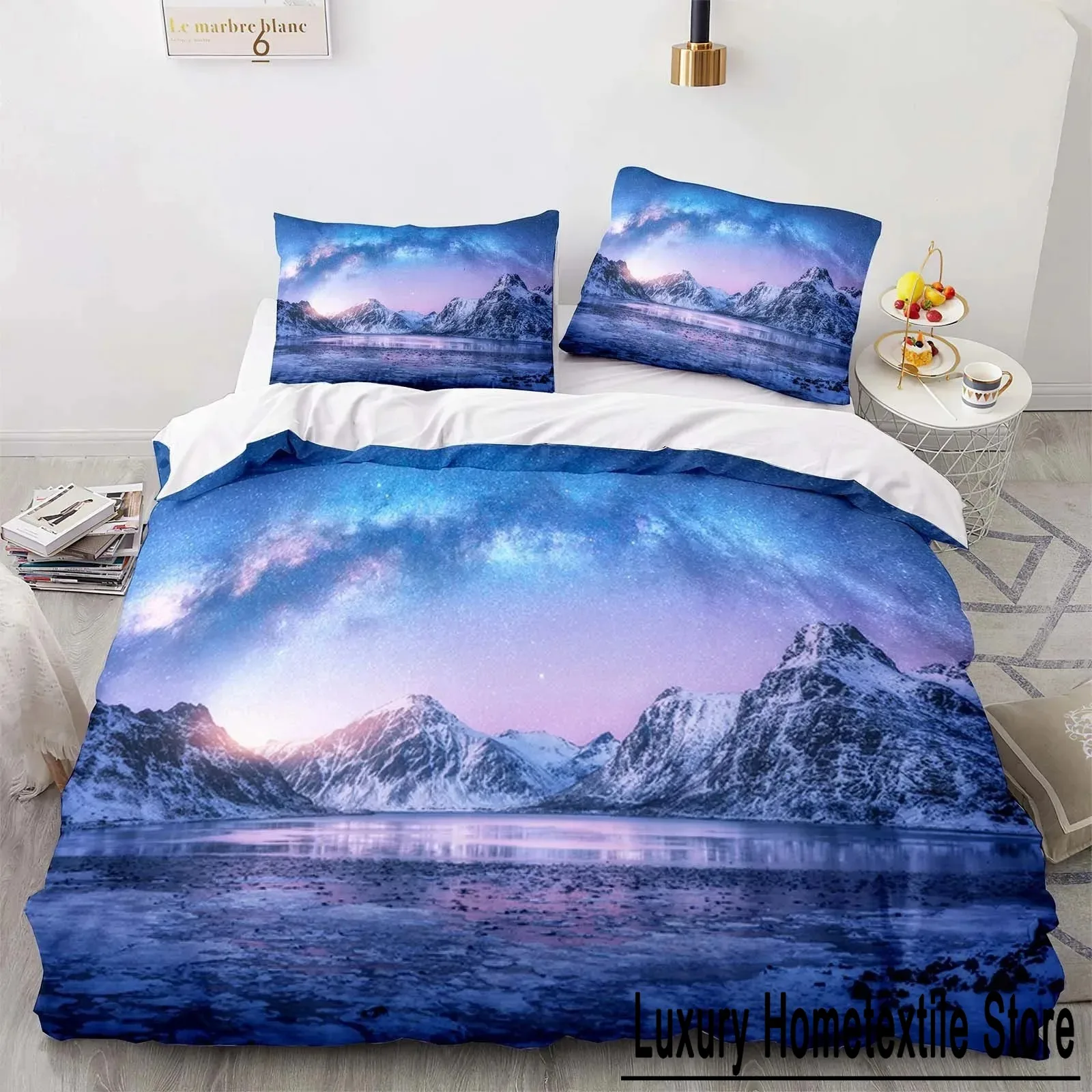 Комплект постельного белья Mountain Aurora, романтическое постельное белье с пейзажем галактики, одинарное двойное постельное белье Queen Twin, полноразмерное пододеяльник, женское постельное белье
Комплект постельного белья Mountain Aurora, романтическое постельное белье с пейзажем галактики, одинарное двойное постельное белье Queen Twin, полноразмерное пододеяльник, женское постельное белье