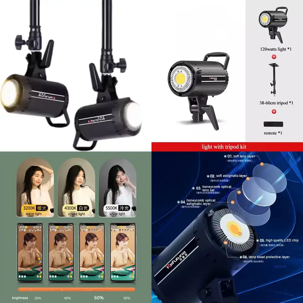 Professional 120W Audio Video Light for Photography Wall Mount Ceiling Tripod Stand Lighting Kit
Professional 120W Audio Video Light for Photography Wall Mount Ceiling Tripod Stand Lighting Kit