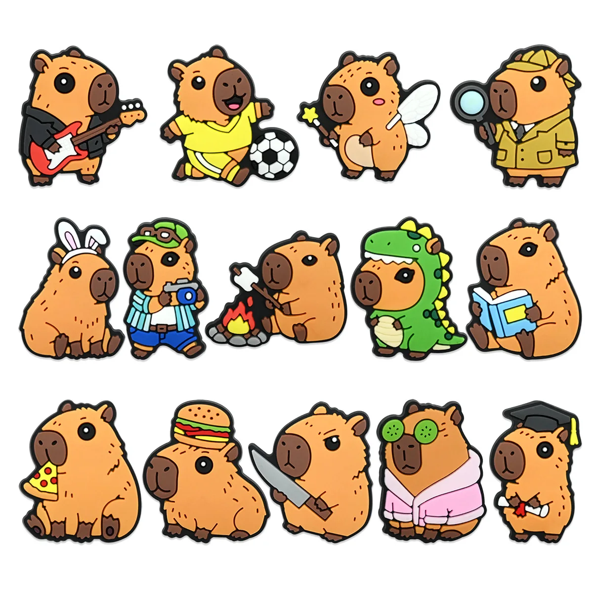 14pcs New Cute Capybara Animal Shoe Charms PVC Shoes Decoration Bracelet Wristband Sandal shoe Accessories Buckle for Kids Gifts
14pcs New Cute Capybara Animal Shoe Charms PVC Shoes Decoration Bracelet Wristband Sandal shoe Accessories Buckle for Kids Gifts