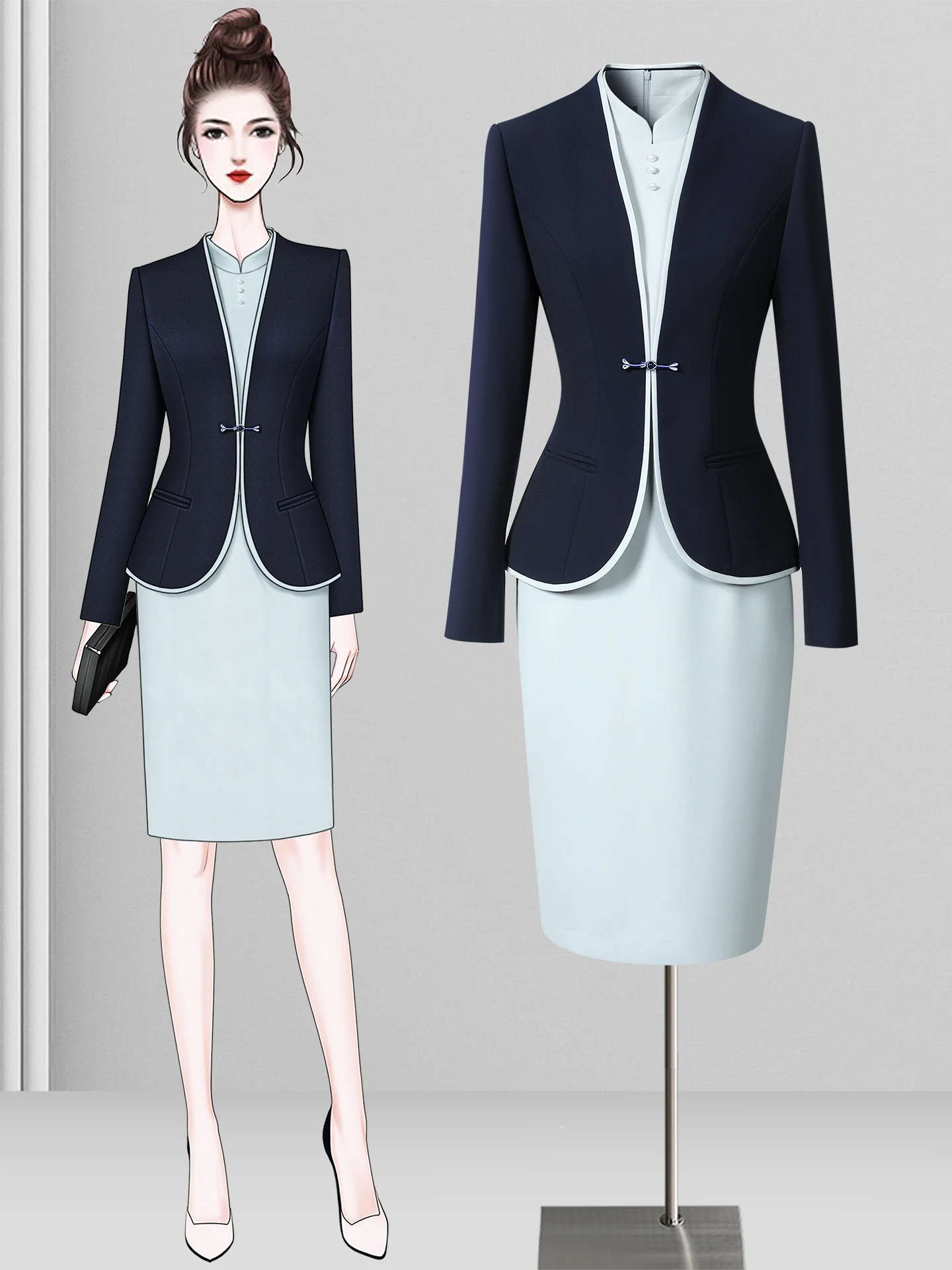 Professional Hotel Front Desk Set Women's Small Suitcase Sales Department New Chinese Style Work Uniforms Long Slee...
Professional Hotel Front Desk Set Women's Small Suitcase Sales Department New Chinese Style Work Uniforms Long Slee...