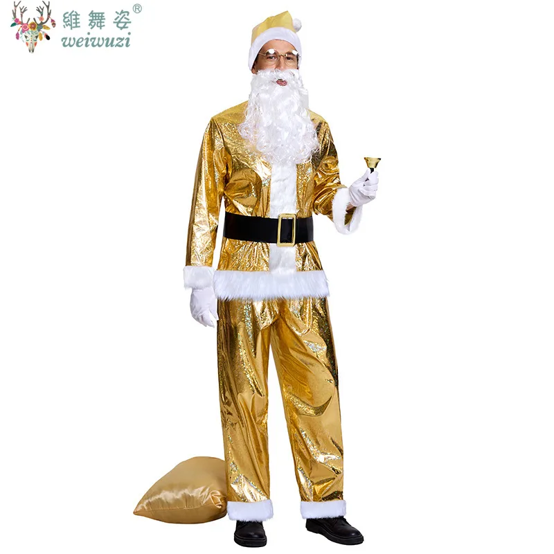 Christmas Festival Gold Santa Claus Cosplay Costume Adult Men Party Halloween Costume Deluxe Stage Perfermance Fancy Cool Outfit
Christmas Festival Gold Santa Claus Cosplay Costume Adult Men Party Halloween Costume Deluxe Stage Perfermance Fancy Cool Outfit