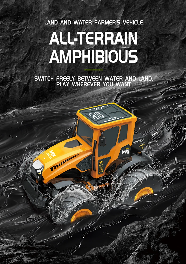 2.4G DEMO 4WD Remote Control Amphibous Car 1:18 All Terrain Off Road Water Land Car Waterproof Agricultural RC Truck Toy Vehicle
2.4G DEMO 4WD Remote Control Amphibous Car 1:18 All Terrain Off Road Water Land Car Waterproof Agricultural RC Truck Toy Vehicle