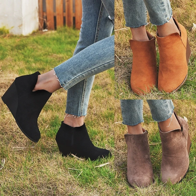 Woman Boots Spring Autumn Platform High Heels Boots Women Slip on Wedge Ankle Boots Fashion Comfortable Outdoor Shoes for Women
Woman Boots Spring Autumn Platform High Heels Boots Women Slip on Wedge Ankle Boots Fashion Comfortable Outdoor Shoes for Women