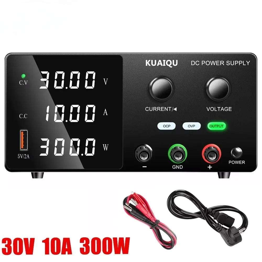 KUAIQU SPPS-G3010 30V 10A 300W Digital Adjustable Desktop DC Power Supply Apply to Lcb, School Teaching & Repair Battery Charge
KUAIQU SPPS-G3010 30V 10A 300W Digital Adjustable Desktop DC Power Supply Apply to Lcb, School Teaching & Repair Battery Charge