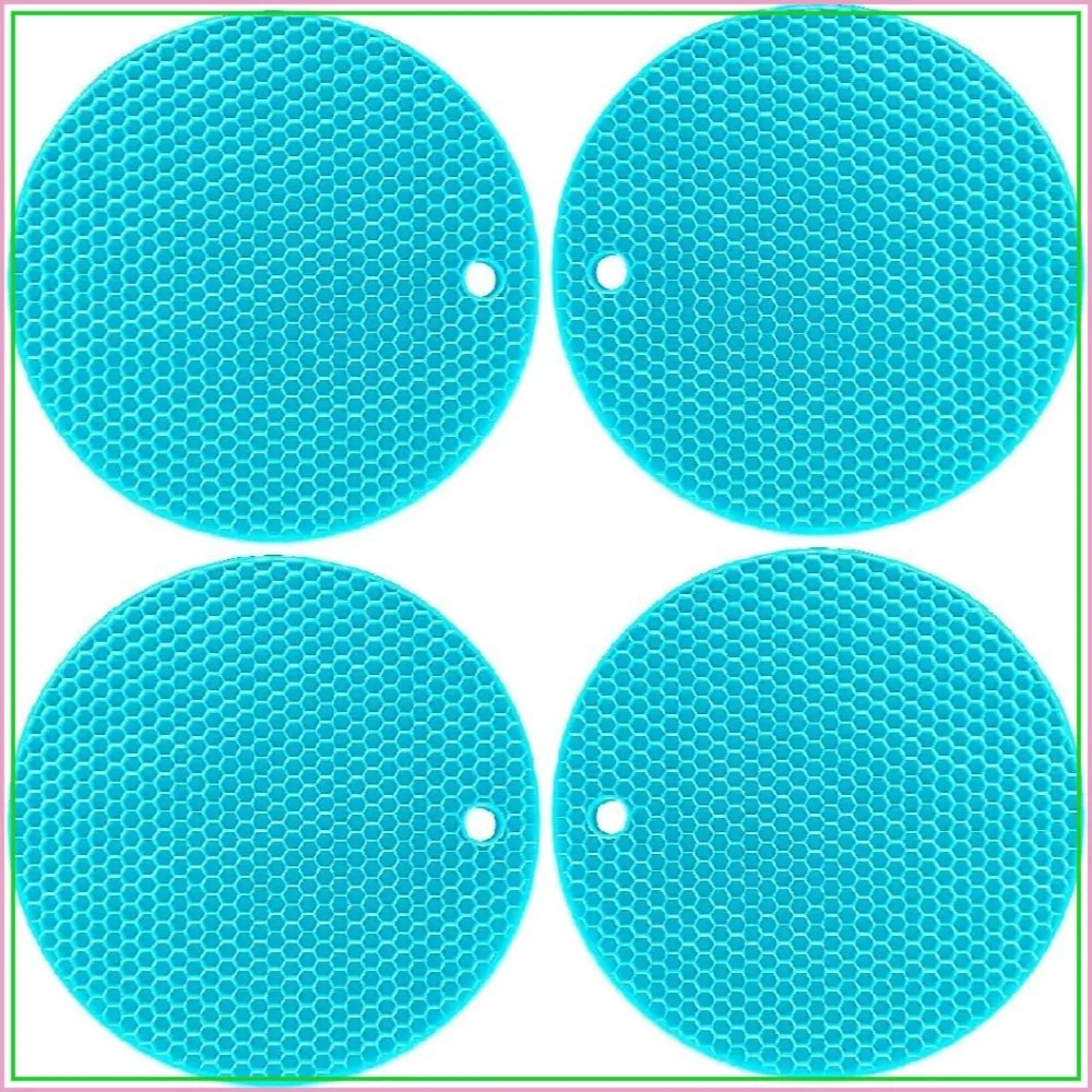 7-Inch Round Silicone Trivet Mats - 4-Pack Non-Slip Heat Resistant Hot Pads for Kitchen Countertops, Pots and Pans
7-Inch Round Silicone Trivet Mats - 4-Pack Non-Slip Heat Resistant Hot Pads for Kitchen Countertops, Pots and Pans
