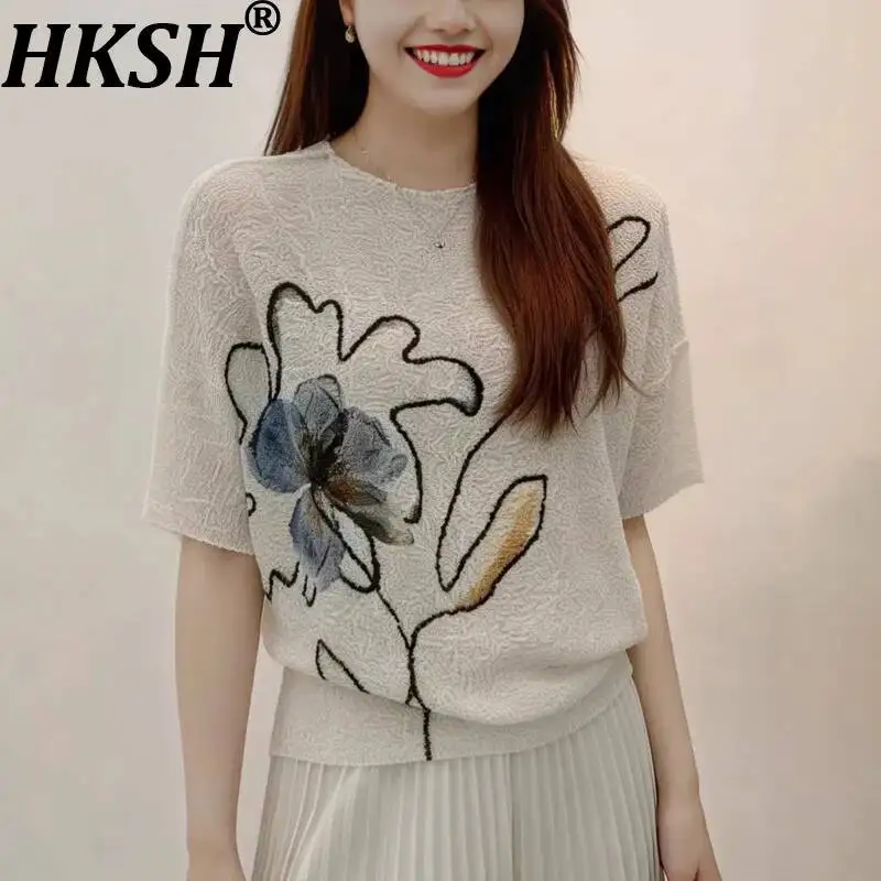HKSH Women T-shirt O-neck Short Batwing Sleeves Printed Pullover Versatile Oversized High Street Trend Casual Top Summer HK23123
HKSH Women T-shirt O-neck Short Batwing Sleeves Printed Pullover Versatile Oversized High Street Trend Casual Top Summer HK23123