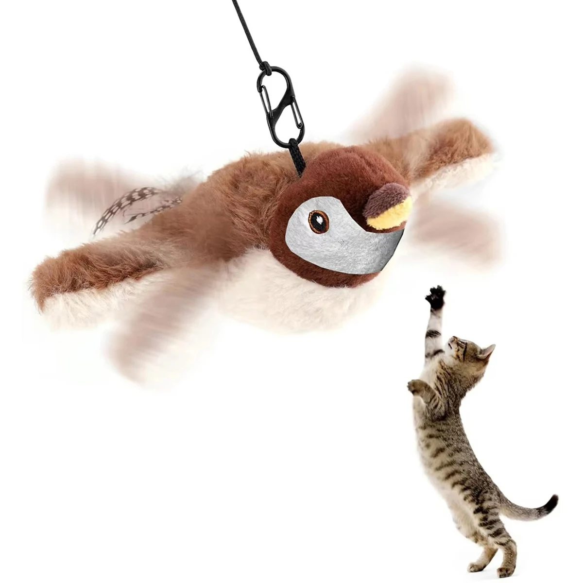 Interactive Flapping Bird Cat Toy with Teasing String No Flying Feature Includes Simulated Sound for Small Medium Large Cats
Interactive Flapping Bird Cat Toy with Teasing String No Flying Feature Includes Simulated Sound for Small Medium Large Cats