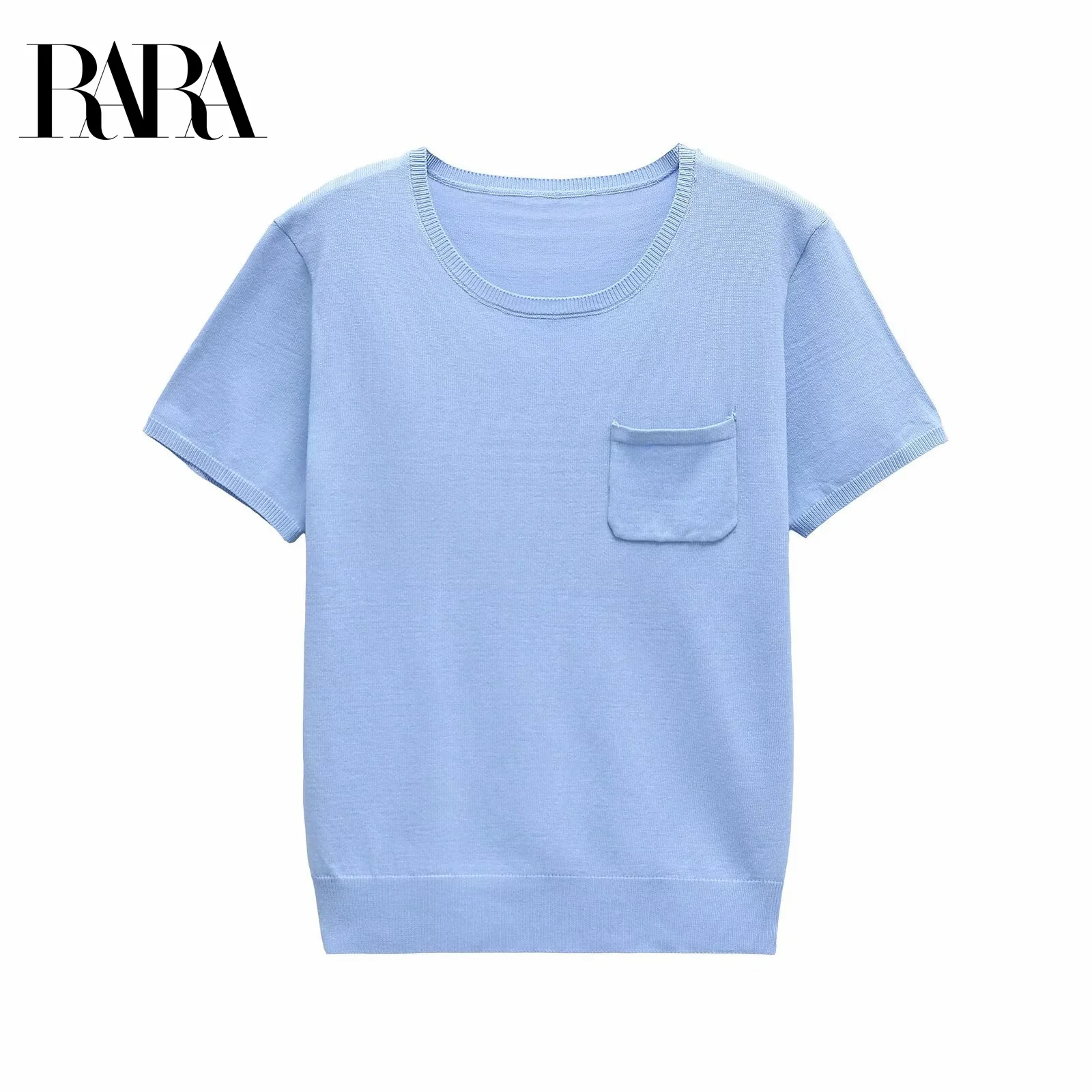 RARA 2025 Women's Short Sleeve Knit Top with Round Neck and Front Pocket Comfortable and Simple Design for Daily Wear
RARA 2025 Women's Short Sleeve Knit Top with Round Neck and Front Pocket Comfortable and Simple Design for Daily Wear