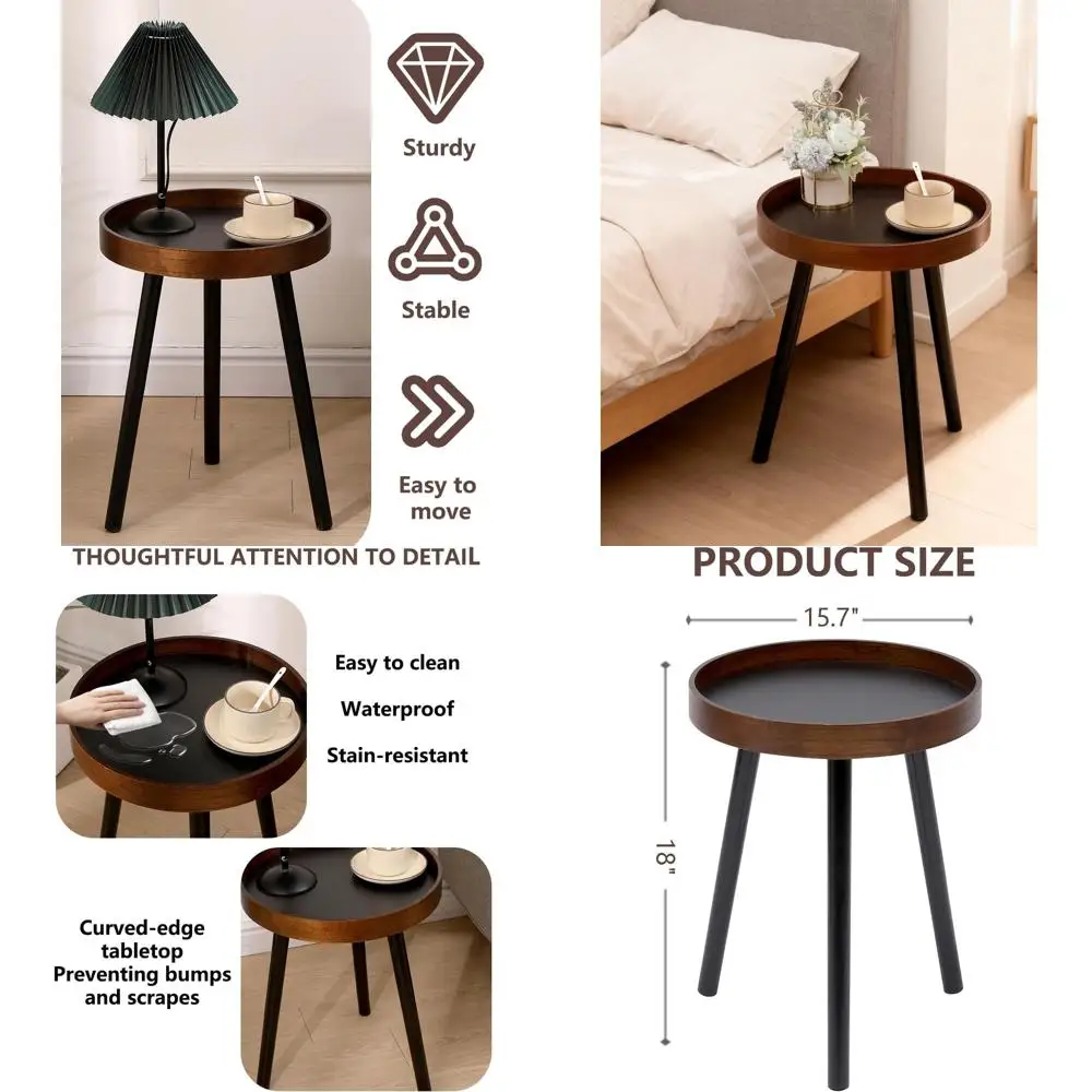 Компактный круглый деревянный кофейный столик с металлическими ножками для современных жилых помещений
Компактный круглый деревянный кофейный столик с металлическими ножками для современных жилых помещений