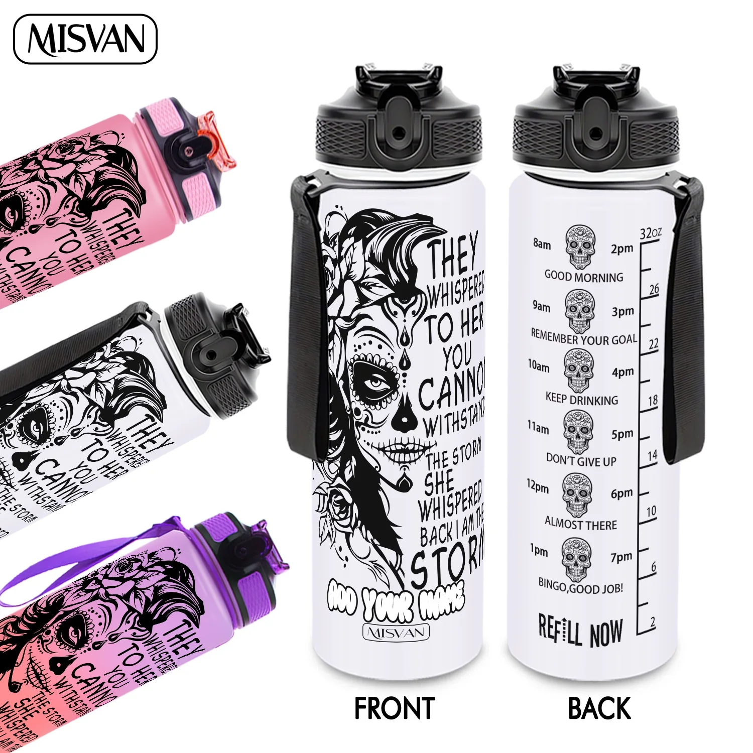 1pc,Customization Name 32oz Water Bottle,Skeleton Girl Rose Inspirational Print,Encourage Daily Hydration,for Gym Cycling
1pc,Customization Name 32oz Water Bottle,Skeleton Girl Rose Inspirational Print,Encourage Daily Hydration,for Gym Cycling