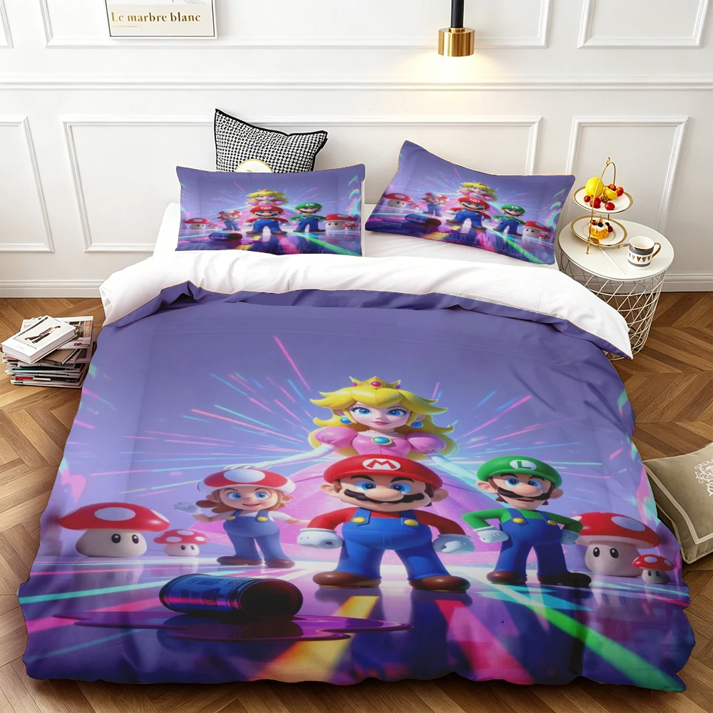Mario Child Cartoon Duvet Cover Princess Peach Bedding Set Soft and Breathable for Bedroom Home Birthday Gifts
Mario Child Cartoon Duvet Cover Princess Peach Bedding Set Soft and Breathable for Bedroom Home Birthday Gifts