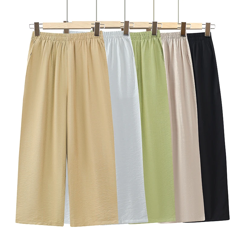 Women's summer clothing thin wide-leg trousers elastic waist eight-point trousers loose versatile trousers
Women's summer clothing thin wide-leg trousers elastic waist eight-point trousers loose versatile trousers