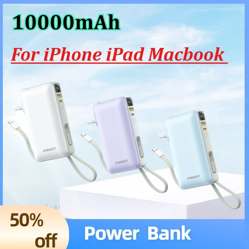 Power Bank Portable 10000mAh in With USB C Cable External Spare Battery for iPhone iPad Macbook 65W Fast Charger
Power Bank Portable 10000mAh in With USB C Cable External Spare Battery for iPhone iPad Macbook 65W Fast Charger