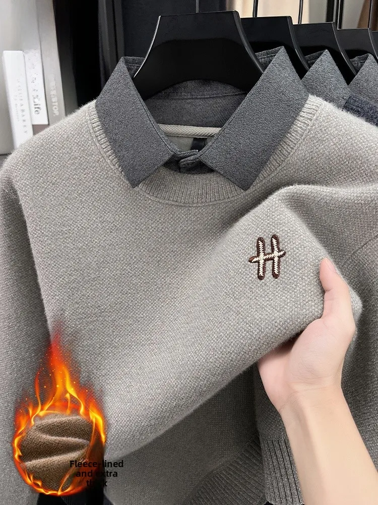 Мужской утепленный свитер Lormen с вышивкой, на флисовой подкладке, повседневный, для ношения под одеждой, зимний, теплый, из мягкого полиэстера и нейлона
Мужской утепленный свитер Lormen с вышивкой, на флисовой подкладке, повседневный, для ношения под одеждой, зимний, теплый, из мягкого полиэстера и нейлона