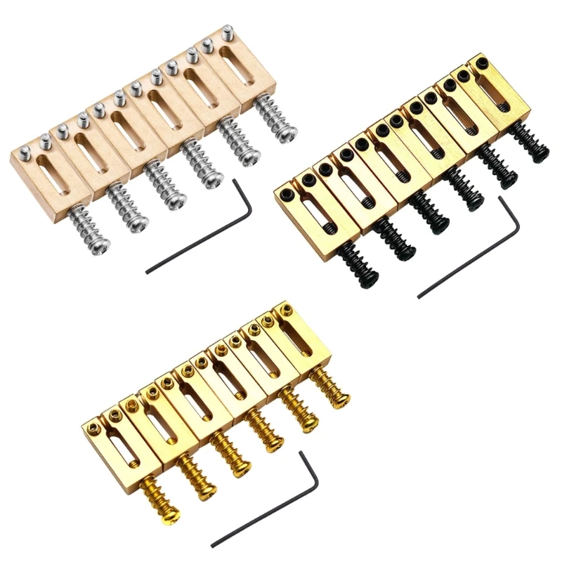 6Pcs/pack Solid Brass Guitar Bridge Saddles Brass Saddles Replacements 10.5mm String Spacing with Screws and Wrench Kits N58B
6Pcs/pack Solid Brass Guitar Bridge Saddles Brass Saddles Replacements 10.5mm String Spacing with Screws and Wrench Kits N58B