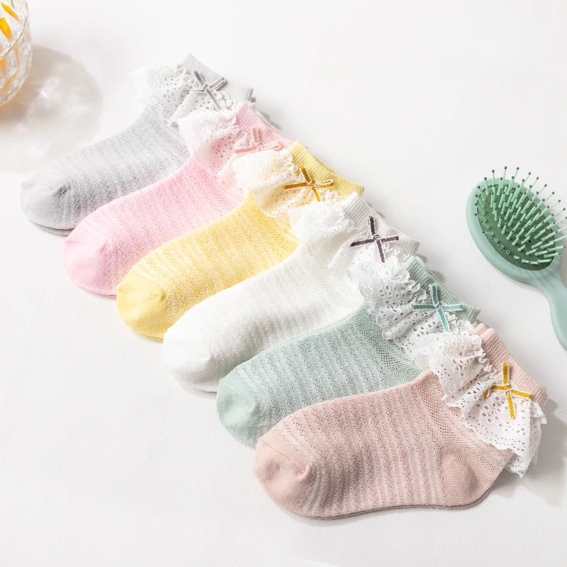 6 Pairs of Fashion Custom Breathable Comfortable Girls Lace Socks Pure Cotton Baby Bow Toddler Princess Dance Socks
6 Pairs of Fashion Custom Breathable Comfortable Girls Lace Socks Pure Cotton Baby Bow Toddler Princess Dance Socks