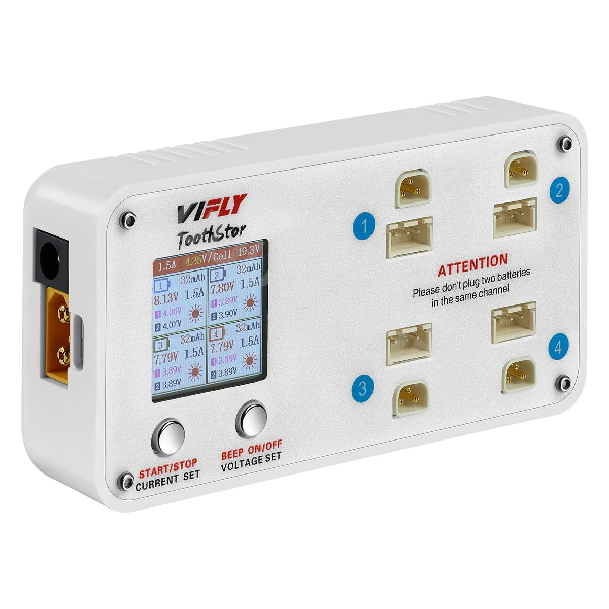 VIFLY ToothStor 4-портовое балансное зарядное устройство 2S с режимом хранения для RC FPV Freestyle Cinewhoop Drone DIY Запчасти
VIFLY ToothStor 4-портовое балансное зарядное устройство 2S с режимом хранения для RC FPV Freestyle Cinewhoop Drone DIY Запчасти