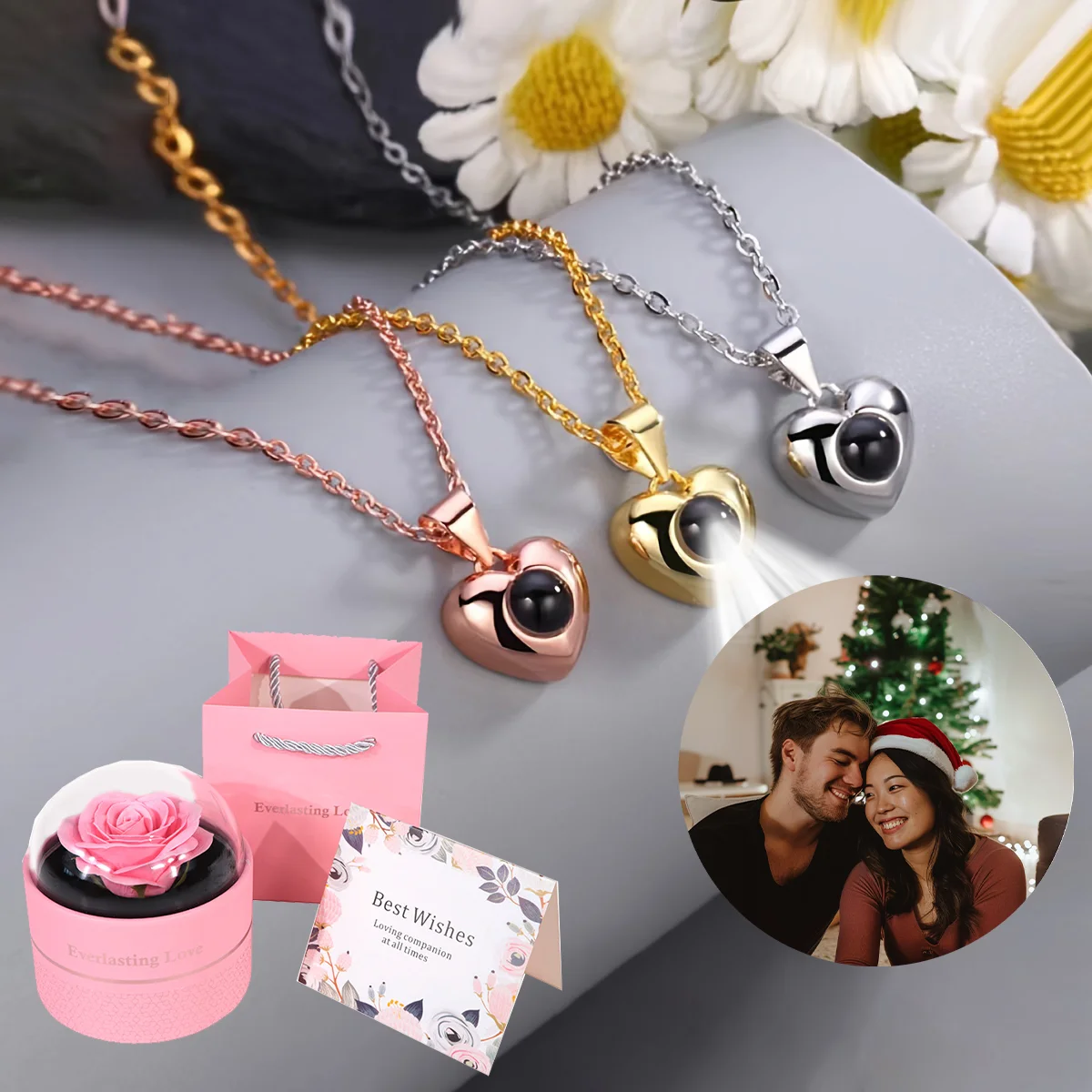 Custom Photo Projection Heart Pendant Necklaces Stainless Steel Chain For Women With Rose Gift Box Jewelry For Women Lover Gift
Custom Photo Projection Heart Pendant Necklaces Stainless Steel Chain For Women With Rose Gift Box Jewelry For Women Lover Gift