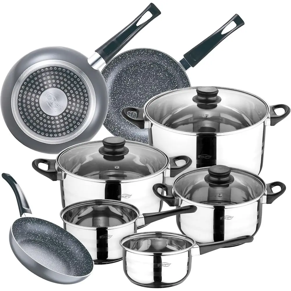8pc cookware Set + Set o 3 Pans (16/20/24 cm) Pred Aluminium Soul Marble
8pc cookware Set + Set o 3 Pans (16/20/24 cm) Pred Aluminium Soul Marble