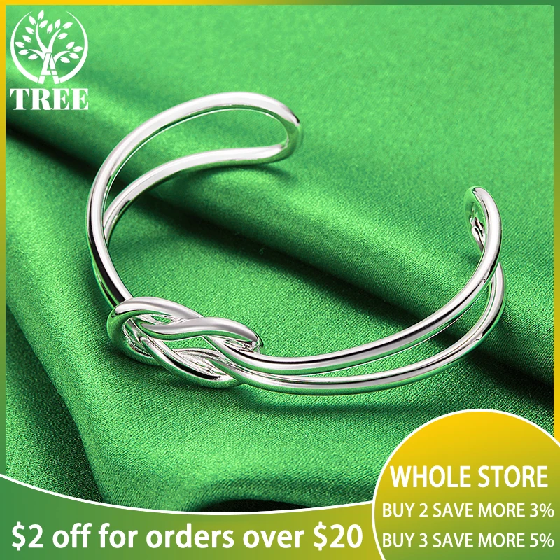 ALITREE 925 Sterling Silver Knot Opening Bangle Bracelet For Woman Party Wedding Engagement Lady Fashion Jewelry Birthday Gifts
ALITREE 925 Sterling Silver Knot Opening Bangle Bracelet For Woman Party Wedding Engagement Lady Fashion Jewelry Birthday Gifts