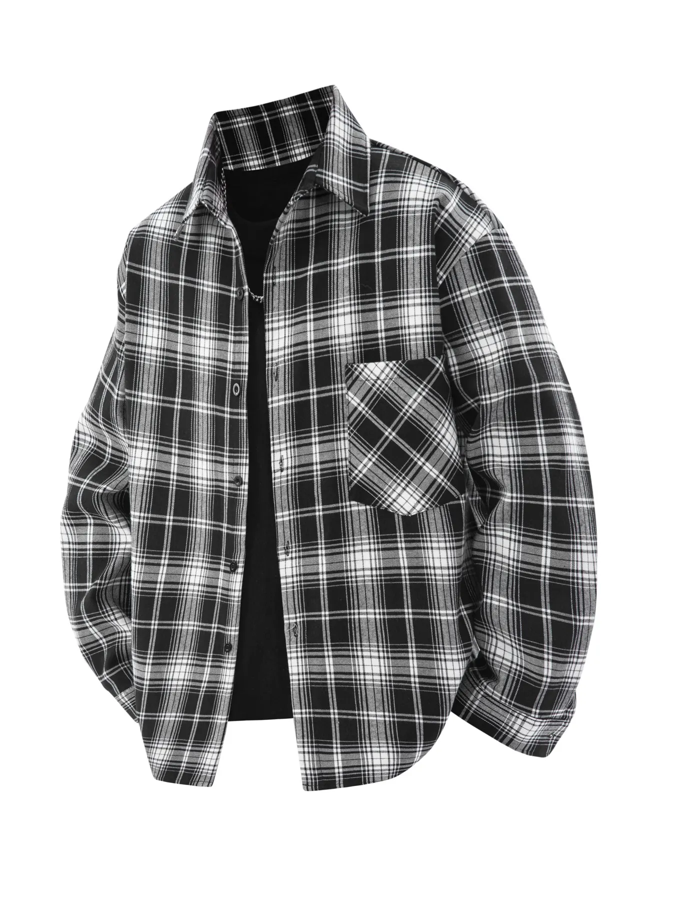 Chunqiu Men's Fashion Checkered Shirt, Outdoor Sporty Casual Turn-Down Collar Long Sleeve Outerwear
Chunqiu Men's Fashion Checkered Shirt, Outdoor Sporty Casual Turn-Down Collar Long Sleeve Outerwear