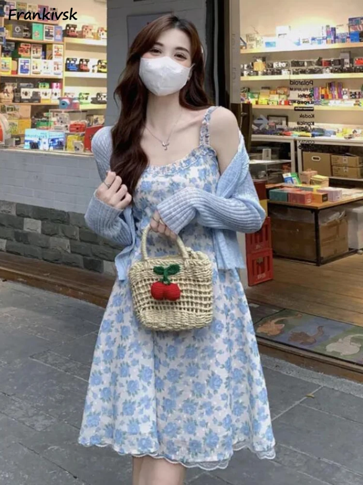 Dresses Women French Style Faily Summer Fashion Simple All-match Floral Lovely Casual Cozy Breathable Students Spaghetti Strap
Dresses Women French Style Faily Summer Fashion Simple All-match Floral Lovely Casual Cozy Breathable Students Spaghetti Strap