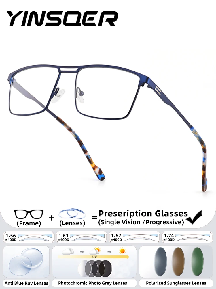 Blue Reading Glasses Men Square Metal Frame Luxury Design Graduated Glasses Woman Prescription Glasses Minus for Prescription
Blue Reading Glasses Men Square Metal Frame Luxury Design Graduated Glasses Woman Prescription Glasses Minus for Prescription