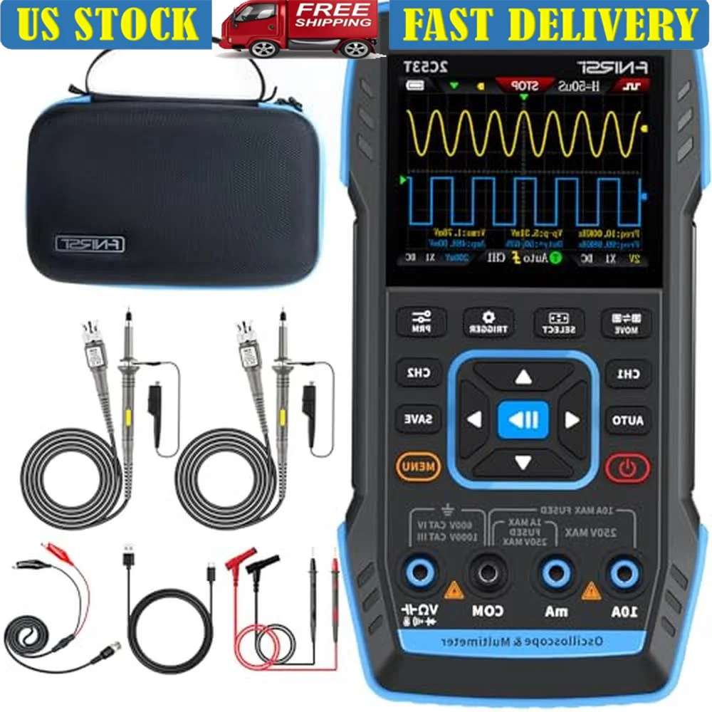 2c53t Upgraded Handheld Oscilloscope 50mhz Bandwidth 3in1 Multimeter Dds Generator50mhz Bandwidth 250ms/s Sampling Rate Math
2c53t Upgraded Handheld Oscilloscope 50mhz Bandwidth 3in1 Multimeter Dds Generator50mhz Bandwidth 250ms/s Sampling Rate Math
